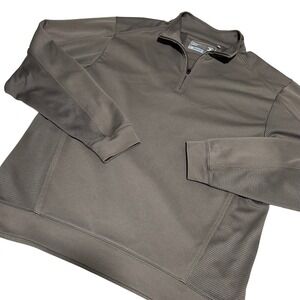 Cutter & Buck Pullover Mens Large Brown CB DryTec Quarter Zip Mesh‎ Panels L
